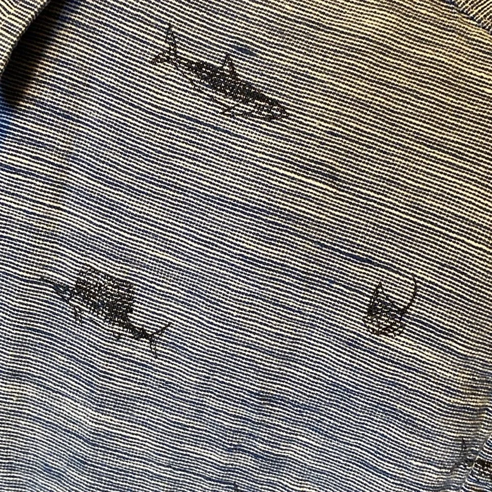 Banana Republic Sea Creature Print Linen Shirt in Blue (sz XL)